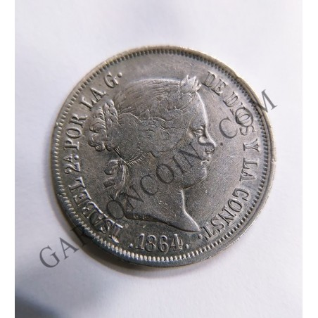 Isabel 2ª 4 reales de Madrid de 1864 MBC