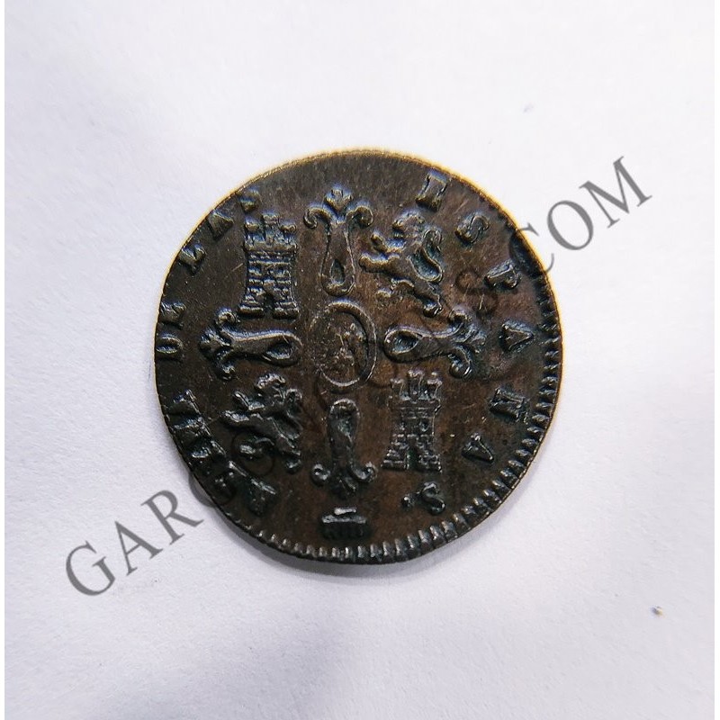 Isabel II 2 maravedis 184 Segovia  MBC