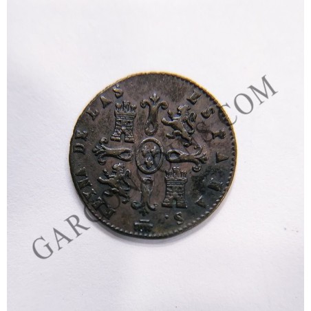 Isabel II 2 maravedis 1840 Segovia en EBC