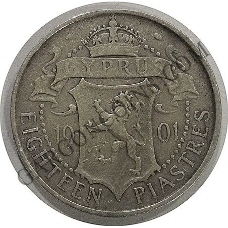 Chipre dominacion Inglesa 18 piastres del 1901