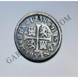 Felipe V  1/2 Real de Madrid  1738 ensayadores J F