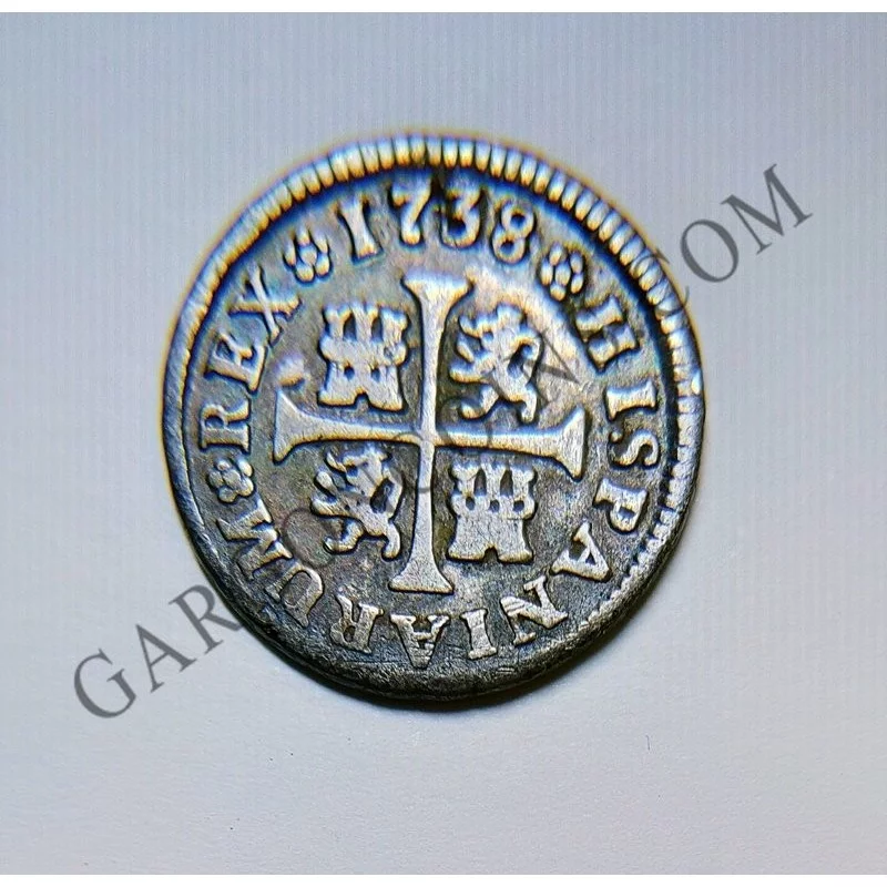 Felipe V  1/2 Real de Madrid  1738 ensayadores J F