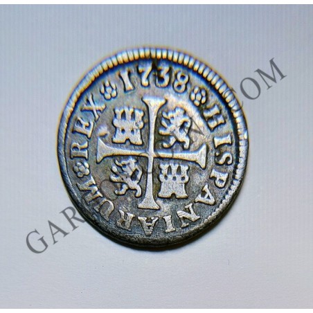 Felipe V  1/2 Real de Madrid  1738 ensayadores J F