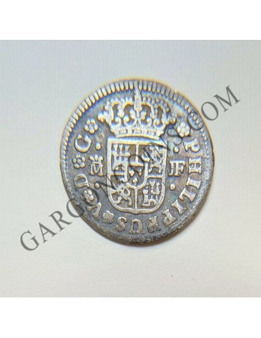 Felipe V  1/2 Real de Madrid  1738 ensayadores J F