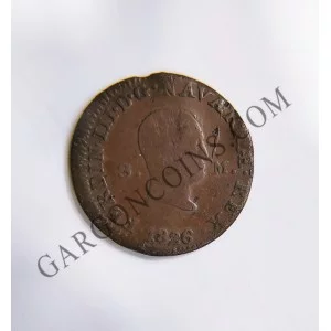 Fernando VII 3 maravedis de Pamplona de 1826