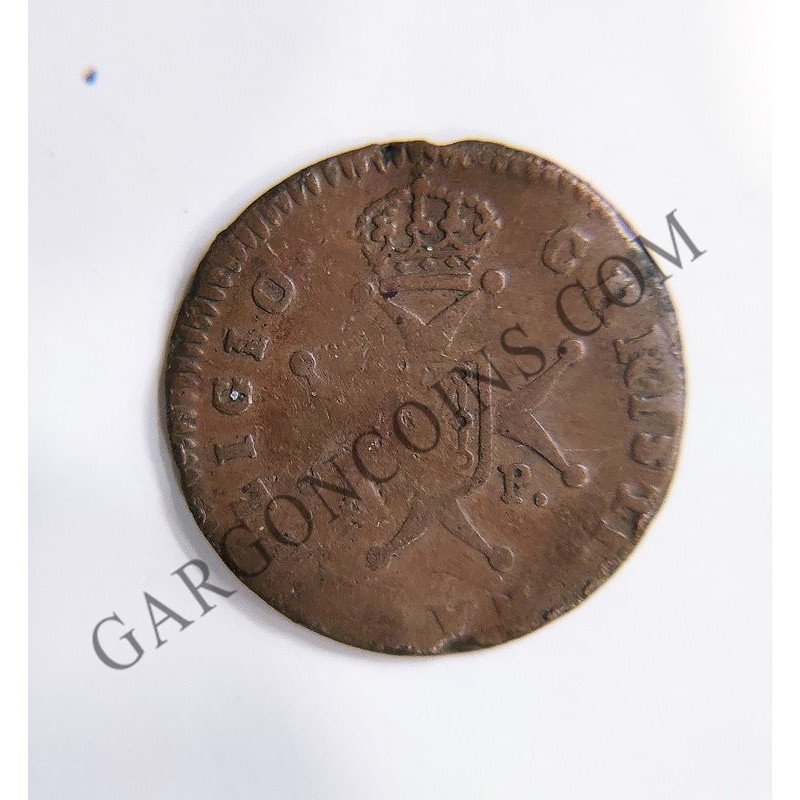 Fernando VII 3 maravedis de Pamplona de 1826