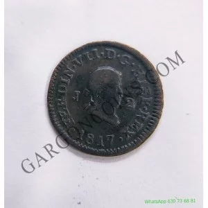 Fernando VII 2 Maravedis Jubia 1817 EBC