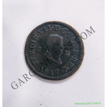 Fernando VII 2 Maravedis Jubia 1817 EBC