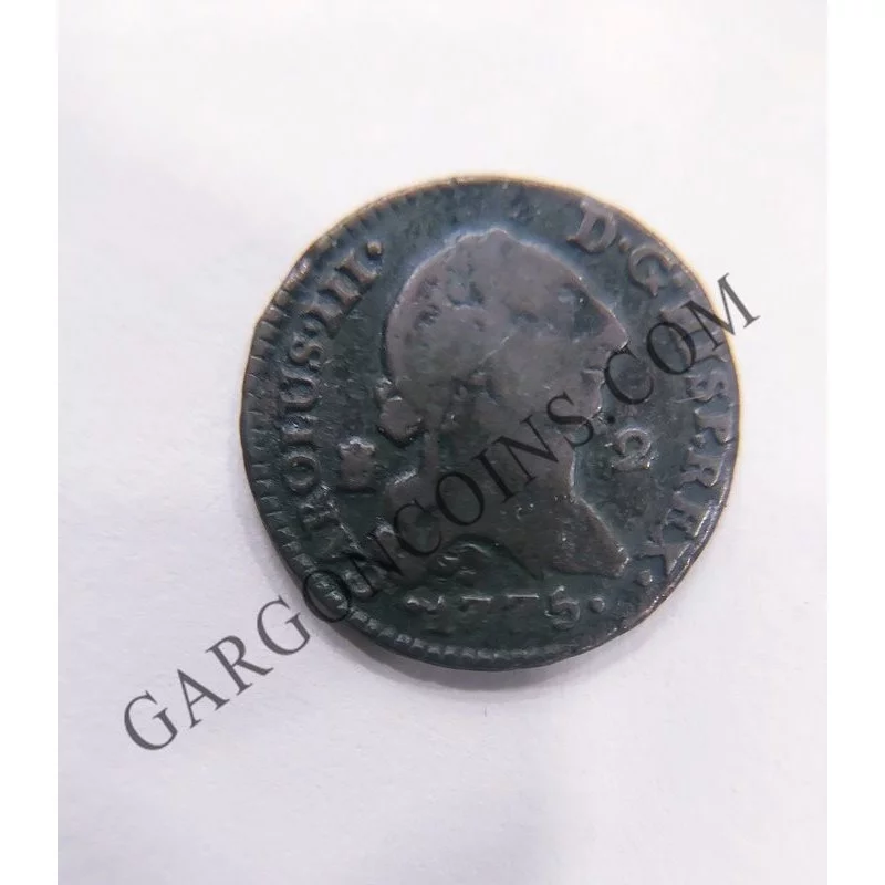 Carlos III 1775 2 maravedis Segovia