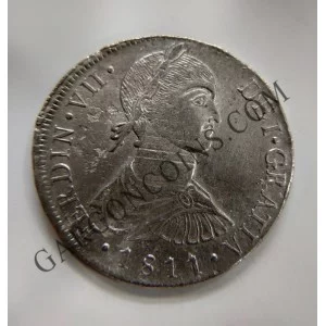 Fernando VII  8 Reales Lima Busto Indígena 1811  J P en EBC+