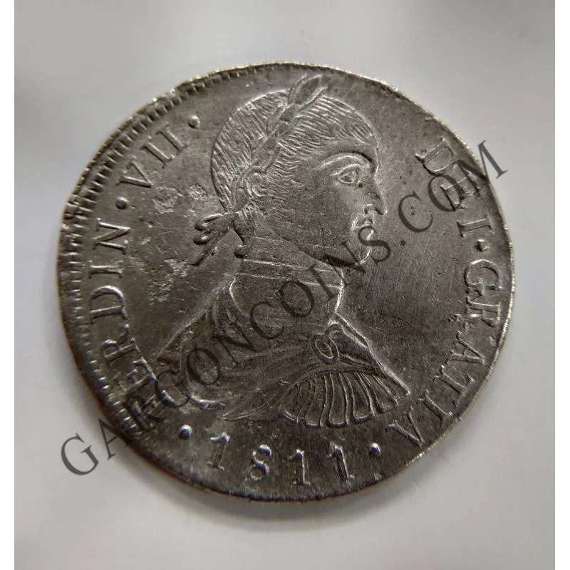 Fernando VII  8 Reales Lima Busto Indígena 1811  J P en EBC+
