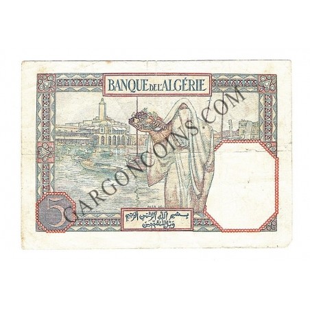 Billete 5 Francs 23-12-1926 C Argelia Pick 77a