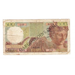 500 Francs Argelia y Túnez 1956 Pick 106 Algerie cinq cents francs