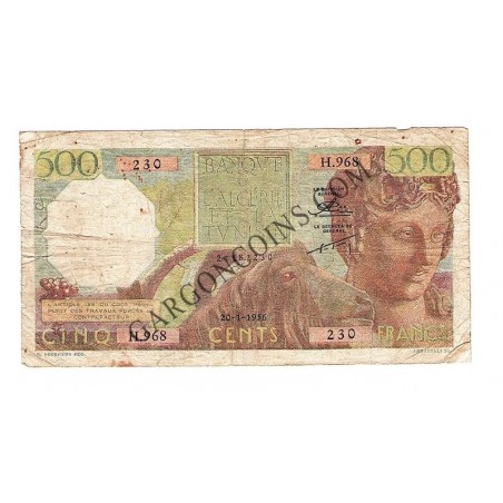 500 Francs Argelia y Túnez 1956 Pick 106 Algerie cinq cents francs