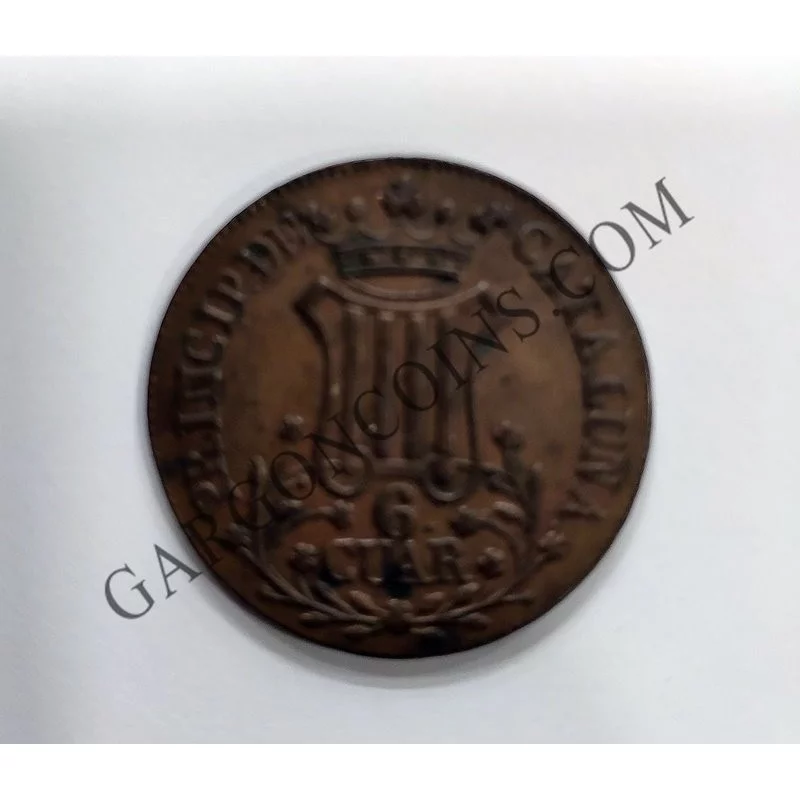 Isabel 2ª  6 Quartos del 1841  Principado de Cataluña EBC+