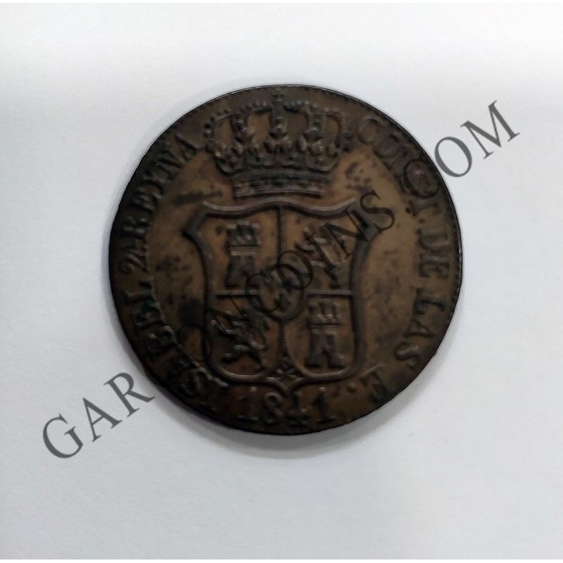 Isabel 2ª  6 Quartos del 1841  Principado de Cataluña EBC+