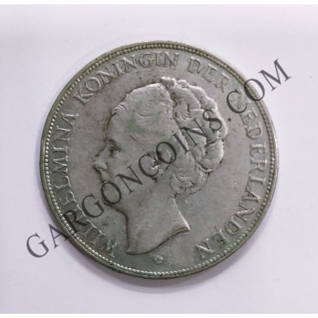 Paises Bajos Holanda 1930 2 1/2 Goulden Wilhelmina Plata