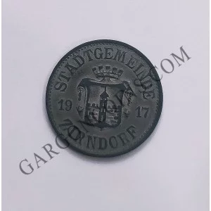Estado Alemán de Zindorf 50 pfenning de 1917  notgeld