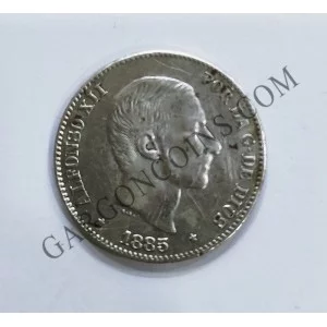 Alfonso XII 50  Centavos de Peso Manila 1885