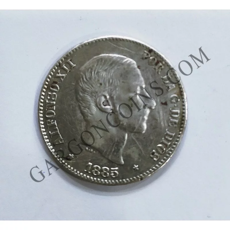 Alfonso XII 50  Centavos de Peso Manila 1885
