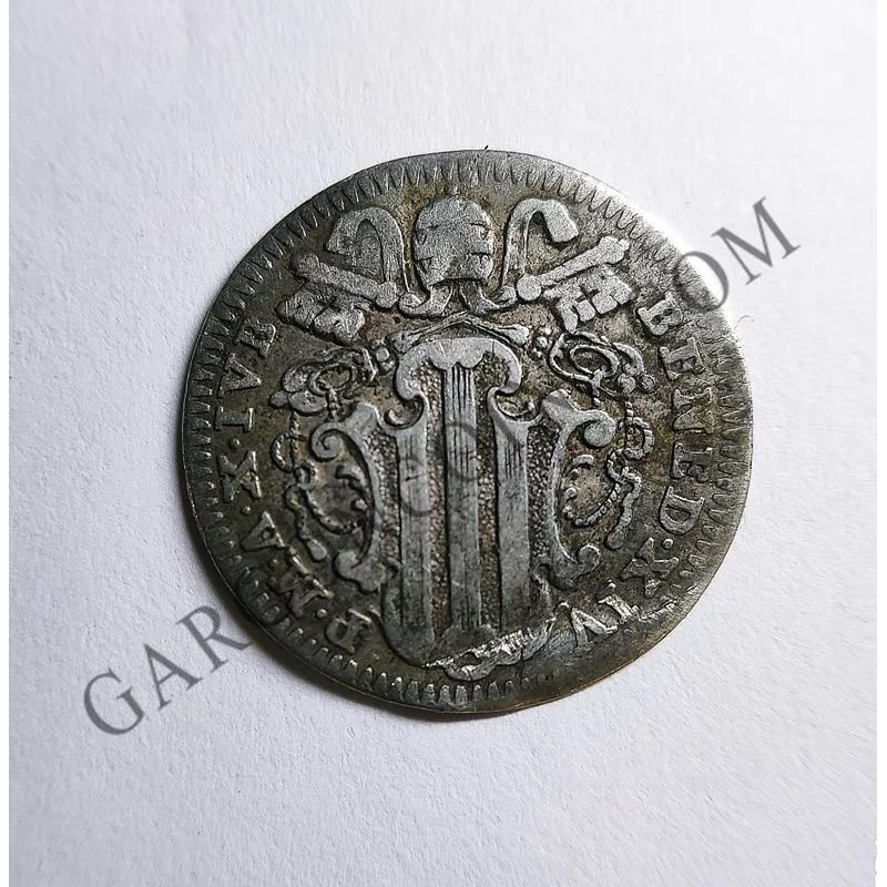 Estados Papales Italian States Benedictus XIV 1750  1 Grosso