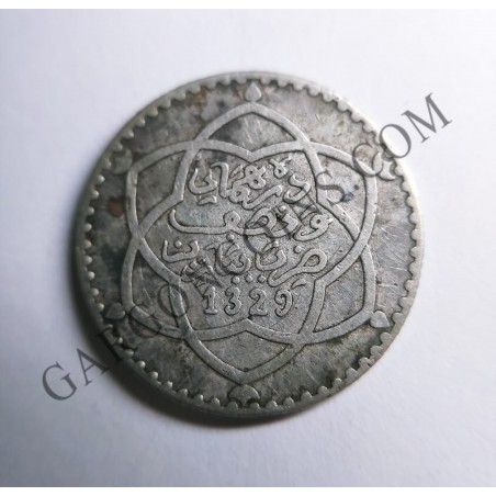 Marruecos Morocco 1/4 Rial, 2 1/2 dirham 1910 Abd al Hafiz   Y 24