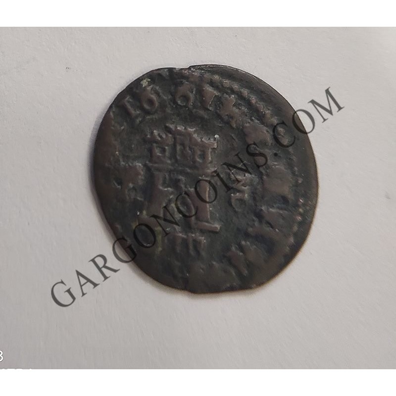 Felipe IV 4 maravedies 1661 Madrid (MD)  Calicó 1446 Tipo A