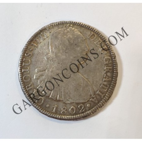Carlos IV 8 Reales 1802 Potosí PP  EBC+  con pátina