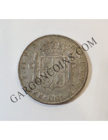 Carlos IV 8 Reales 1802 Potosí PP  EBC+  con pátina