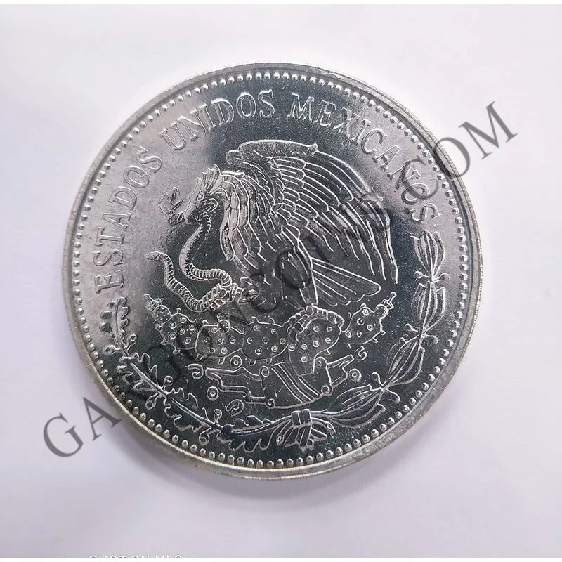 Mexico 50 Pesos 1985 del Mundial de Futbol de 1986 Silver