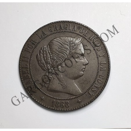 Isabel 2ª 5 Céntimos de Escudo del 1868 de Jubia en EBC
