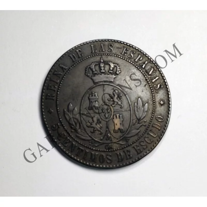 Isabel 2ª 5 Céntimos de Escudo del 1868 de Jubia en EBC