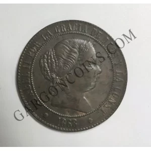 isabel,2ª,ii,1868,barcelona,om,escudos,centimos,5,ebc,