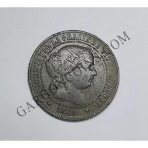 Isabel 2ª 5 Céntimos de Escudo del 1868 de Sevilla en EBC