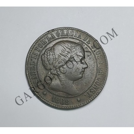 Isabel 2ª 5 Céntimos de Escudo del 1868 de Sevilla en EBC