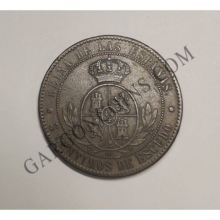 Isabel 2ª 5 Céntimos de Escudo del 1868 de Sevilla en EBC