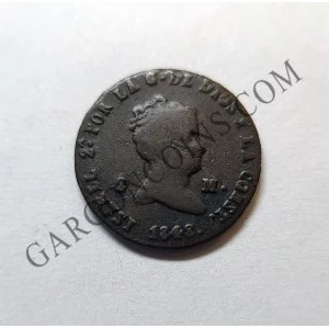 Isabel 2ª 2 maravedies de Segovia del 1848