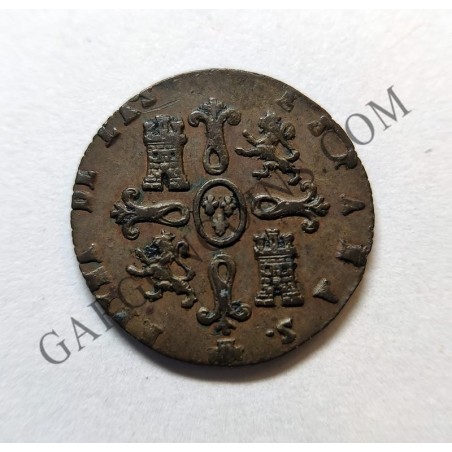 Isabel 2ª 2 maravedies de Segovia del 1849