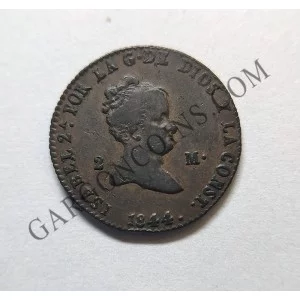 Isabel 2ª 2 maravedies de Segovia del 1844