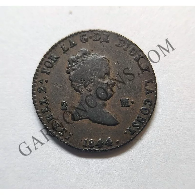 Isabel 2ª 2 maravedies de Segovia del 1844