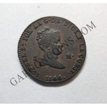 Isabel 2ª 2 maravedies de Segovia del 1844