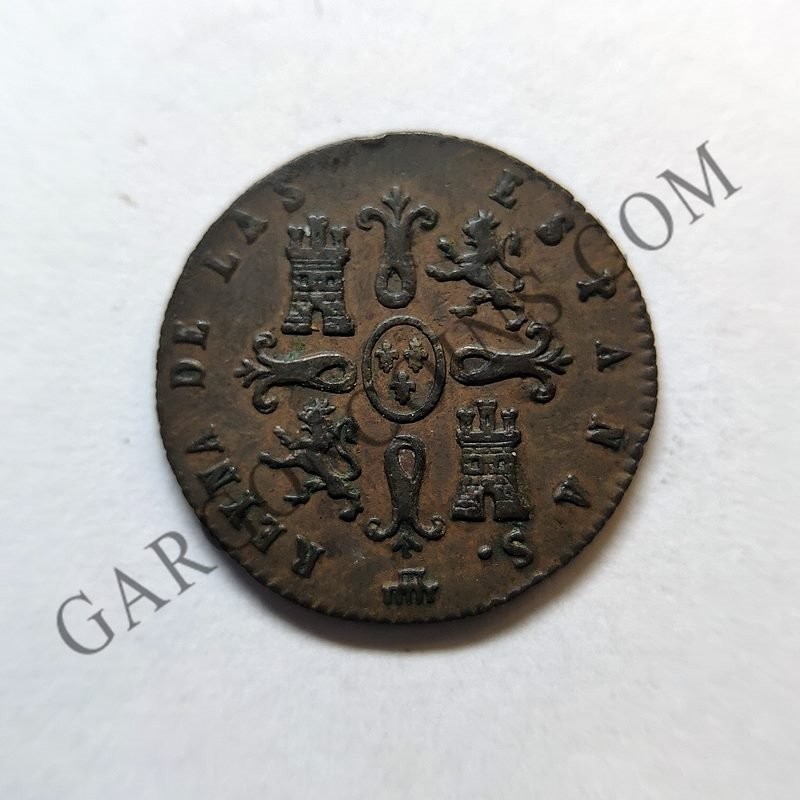 Isabel 2ª 2 maravedies de Segovia del 1844