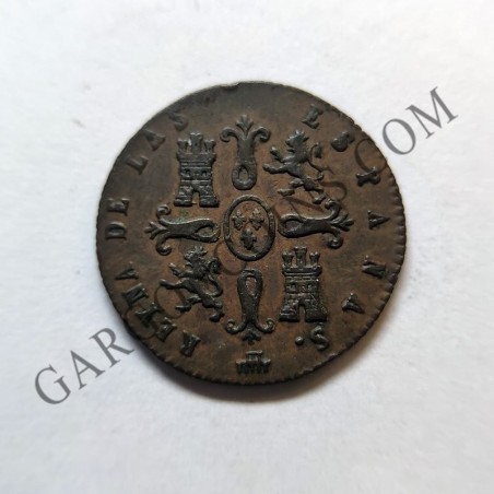 Isabel 2ª 2 maravedies de Segovia del 1844