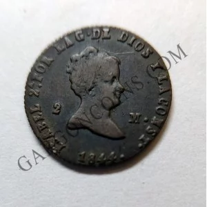 Isabel 2ª 2 maravedies de Segovia del 1844