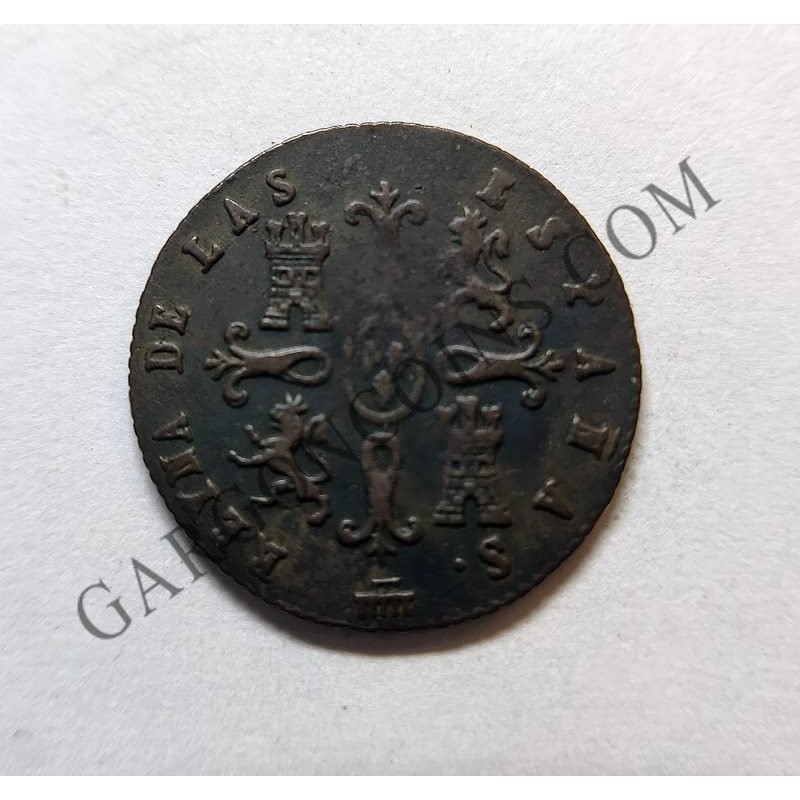 Isabel 2ª 2 maravedies de Segovia del 1844