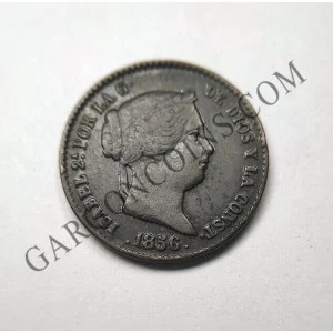 Isabel 2ª  10 céntimos de Real Madrid 1856  EBC+