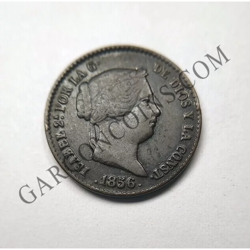 Isabel 2ª  10 céntimos de Real Madrid 1856  EBC+