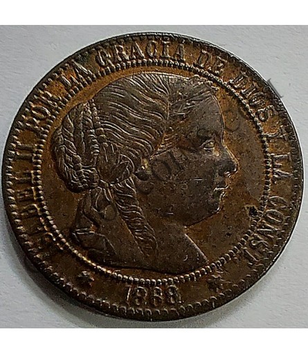 Isabel 2ª 1 Centimo de Escudo 1868 de Sevilla EBC