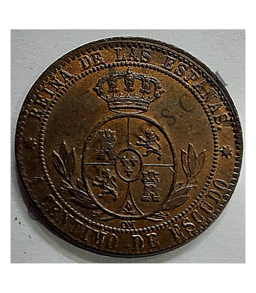 Isabel 2ª 1 Centimo de Escudo 1868 de Sevilla EBC