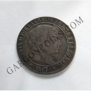 Isabel 2ª 1 Céntimo de Escudo 1867 Segovia MBC